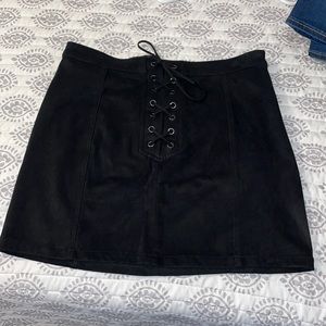 Black suede skirt